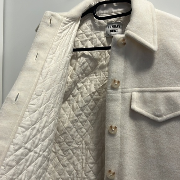 SUNDAY BEST SKY SHIRT JACKET CREAM BNWOT - Picture 7 of 8